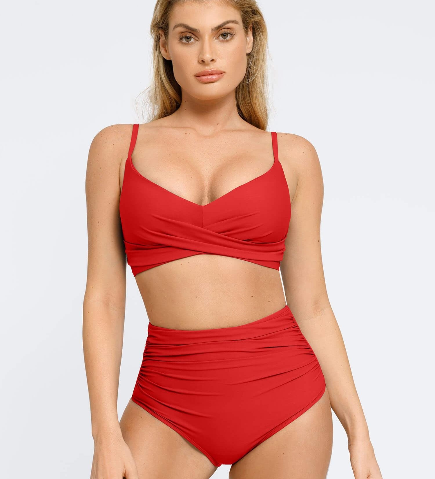 Built-In Shapewear V-Neck Low-Back Swimsuits
